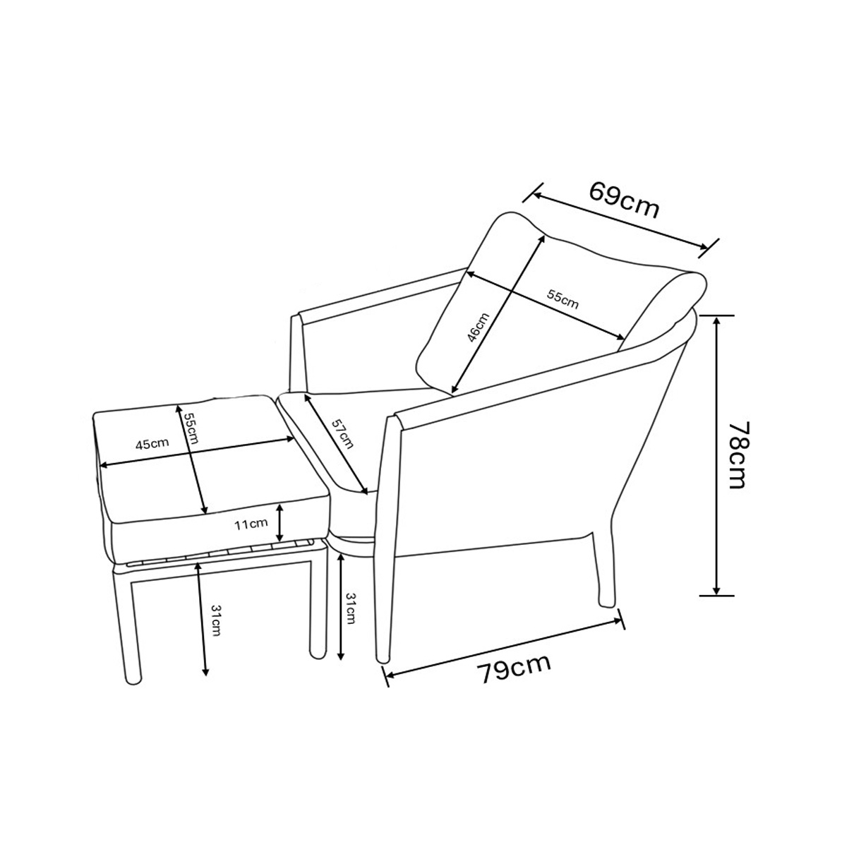 Portico Companion Set dimensions